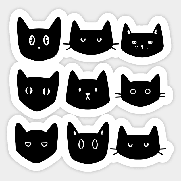 Black cat Sticker by SusanaDesigns